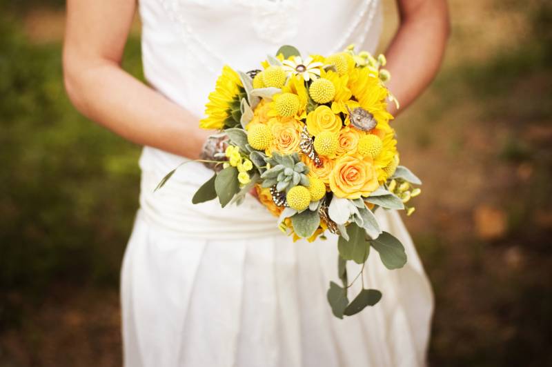 Bouquet de mariée jaune