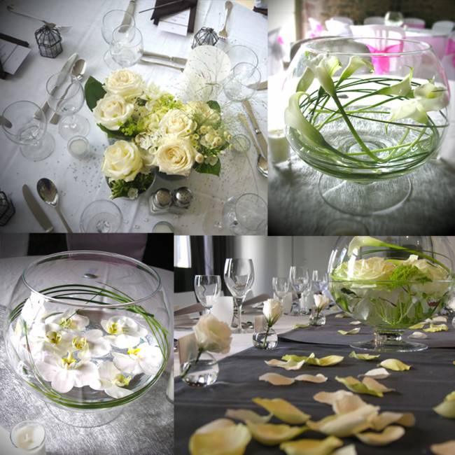 CENTRE de TABLE MARIAGE CHAMPAGNE au MONT d'OR