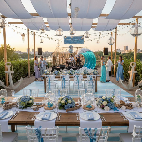 Thème marin : « Mariage sur le thème marin à Lyon Ouest : fraîcheur et ambiance océanique »